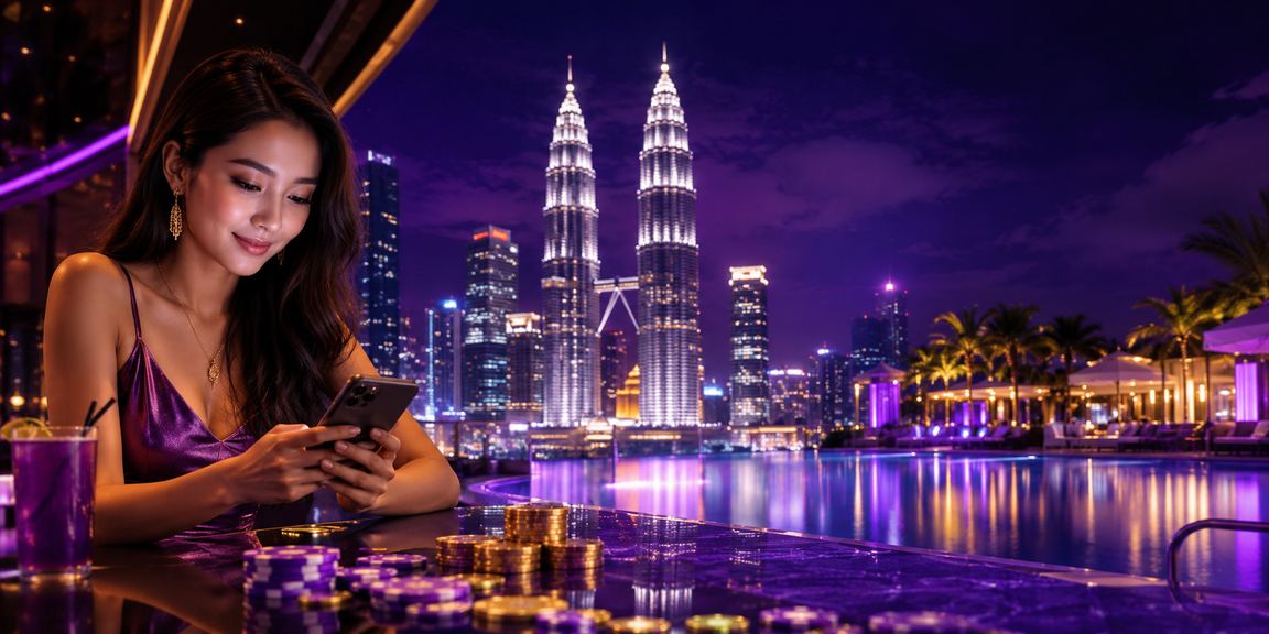 Pengguna Malaysia mengakses platform magnumslot melalui telefon pintar di Kuala Lumpur